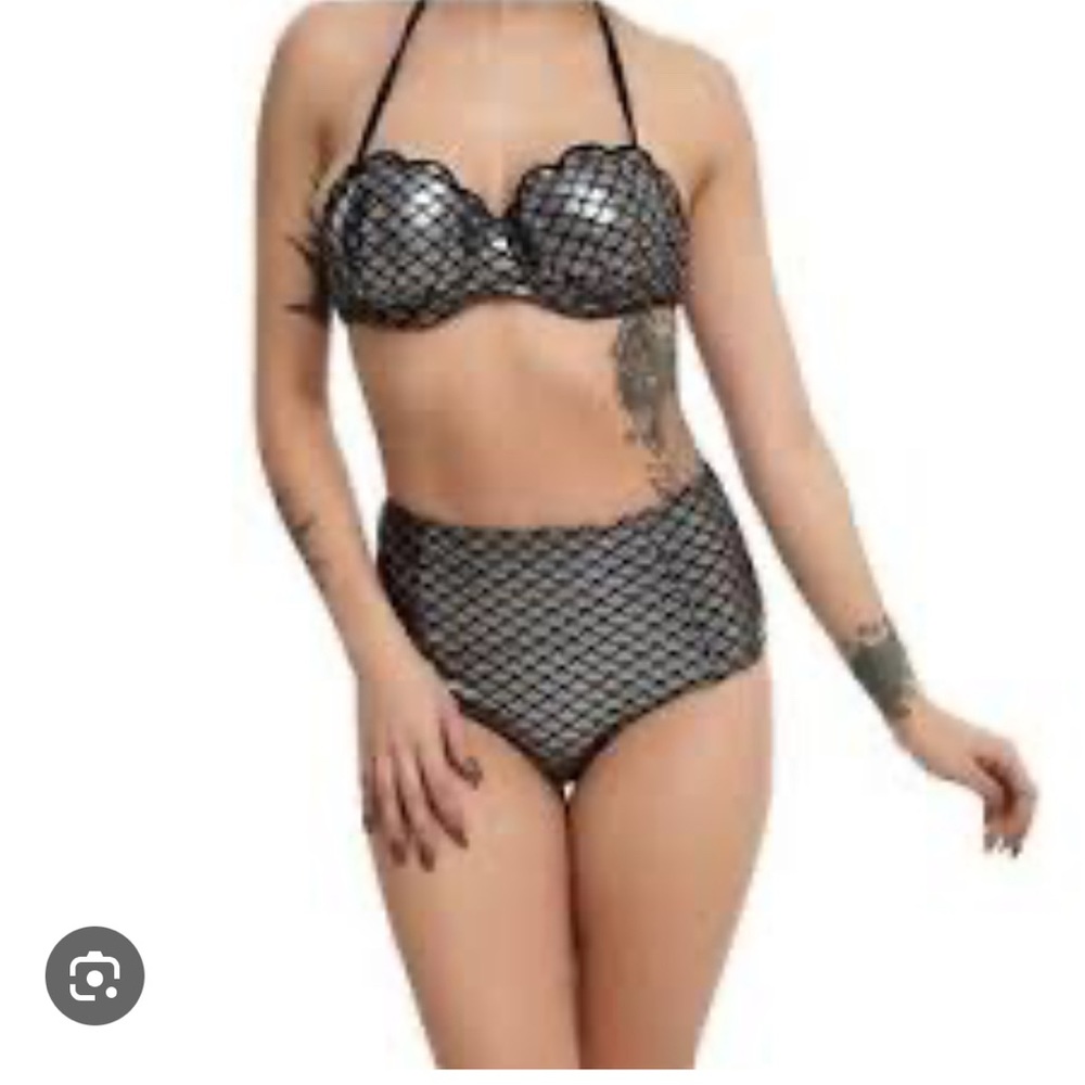Hot Topic Black and silver scales Bikini Set